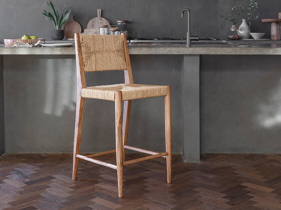 Lohanda Acacia & Munja Grass Counter Chair - Natural