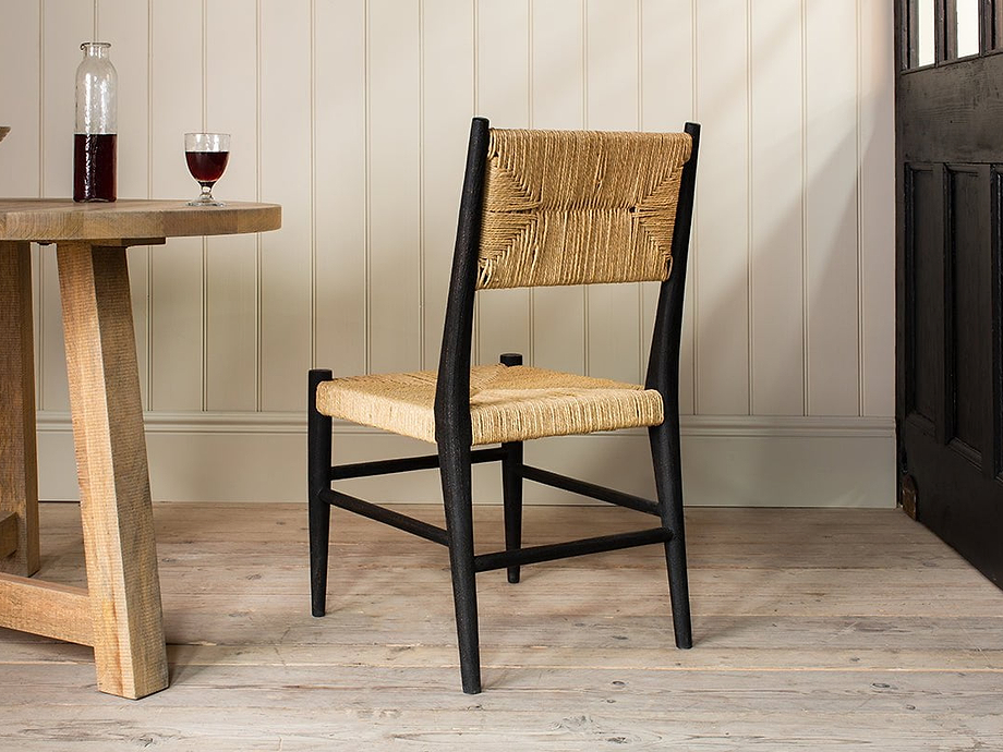 Lohanda Acacia & Munja Grass Dining Chair - Charcoal