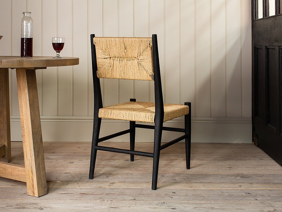 Lohanda Acacia & Munja Grass Dining Chair - Charcoal