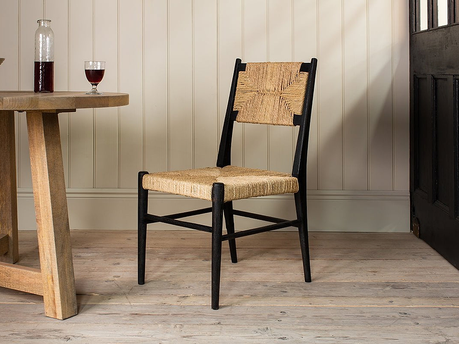 Lohanda Acacia & Munja Grass Dining Chair - Charcoal