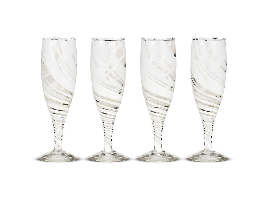 Lohara Champagne Glass - White (Set of 4)