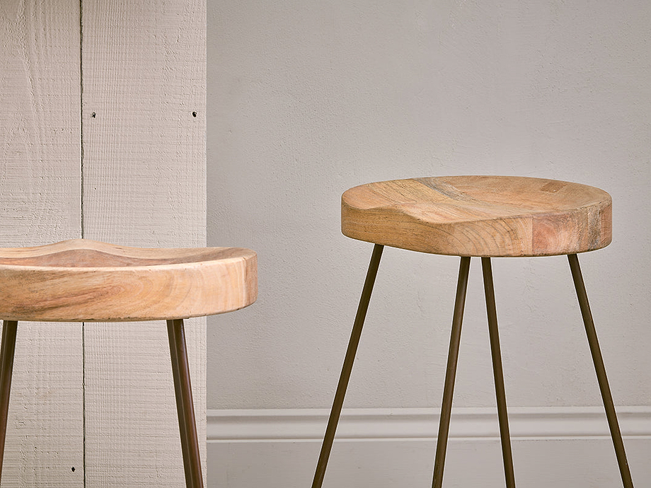 Loko Mango Wood Stool - Short