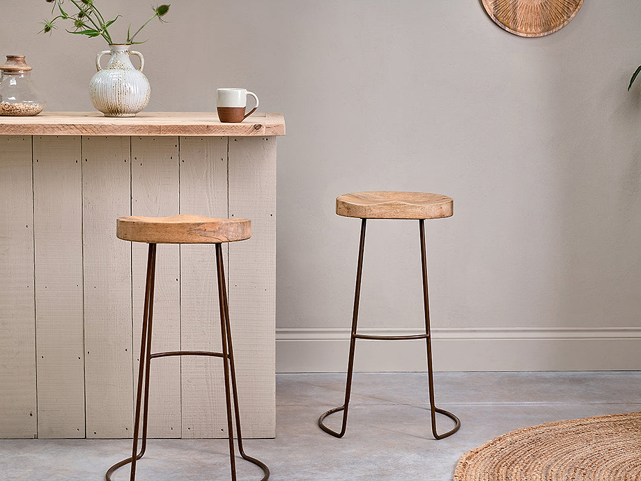 Loko Mango Wood Stool - Tall