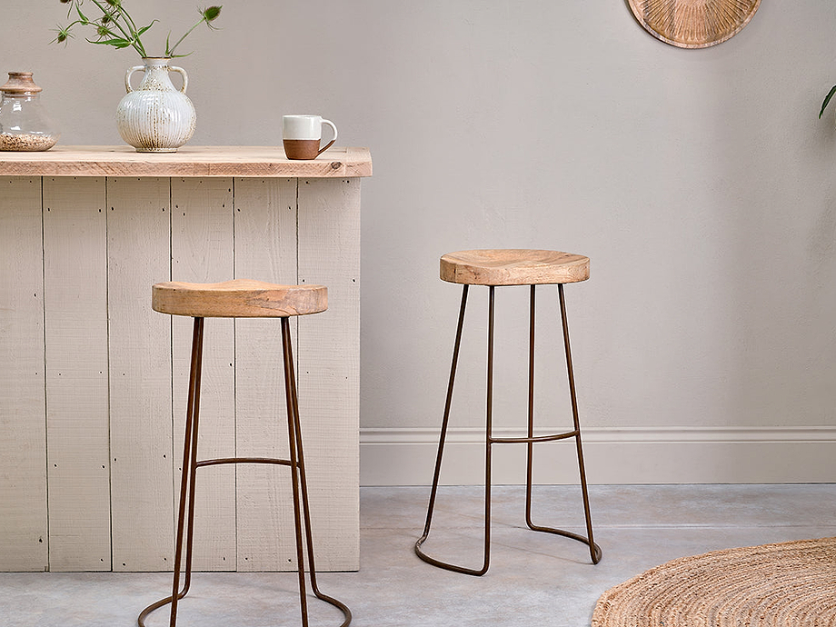 Loko Mango Wood Stool - Tall