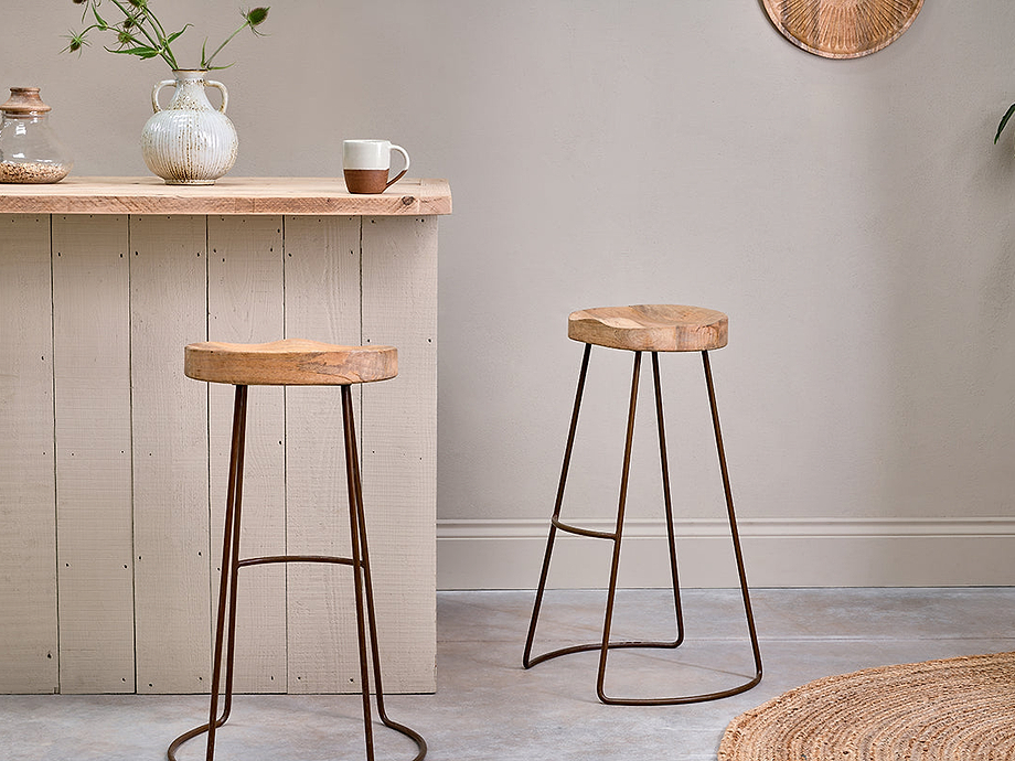 Loko Mango Wood Stool - Tall