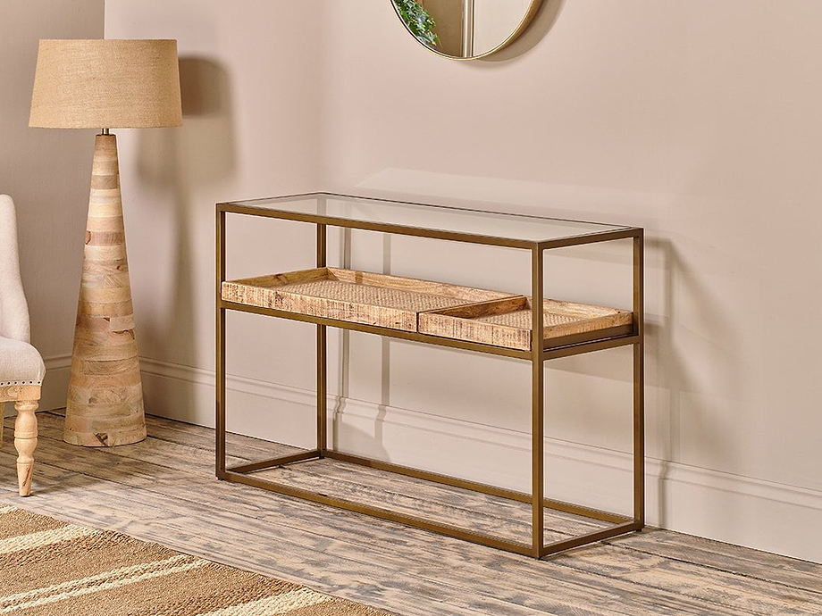 Luzon Iron & Mango Wood Display Console Table