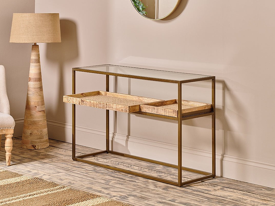 Luzon Iron & Mango Wood Display Console Table