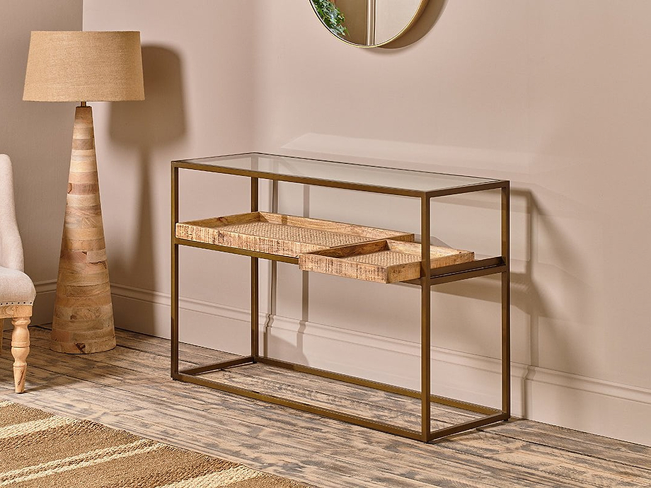 Luzon Iron & Mango Wood Display Console Table