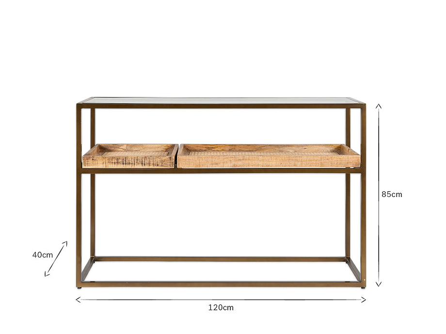 Luzon Iron & Mango Wood Display Console Table
