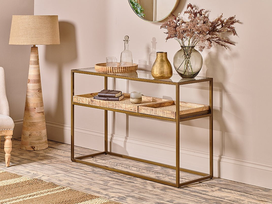 Luzon Iron & Mango Wood Display Console Table