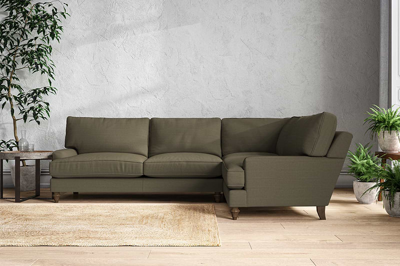 Marri Grand Right Hand Corner Sofa - Recycled Cotton Fatigue