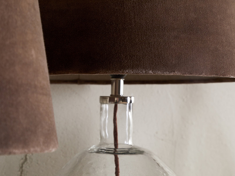 Mendai Velvet & Linen Lampshade - Mocha