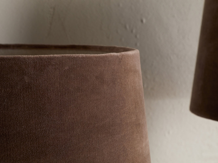 Mendai Velvet & Linen Lampshade - Mocha