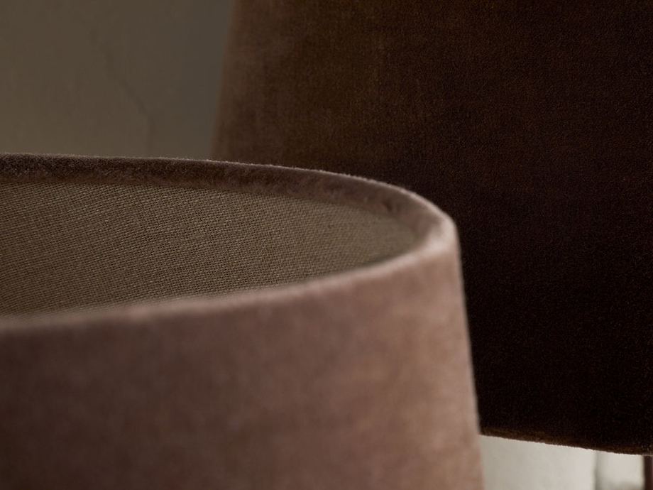 Mendai Velvet & Linen Lampshade - Mocha