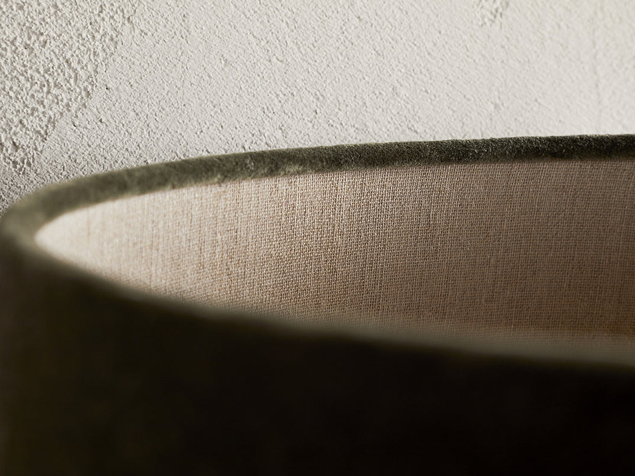 Mendai Velvet & Linen Lampshade - Moss Green