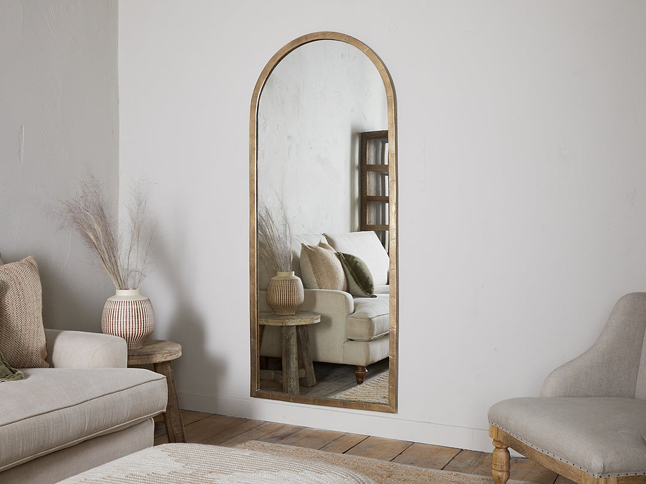Murwara Full Length Mirror - Antique Brass
