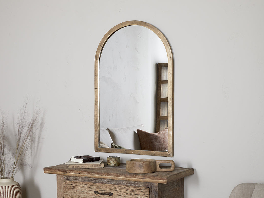 Murwara Wall Mirror - Antique Brass