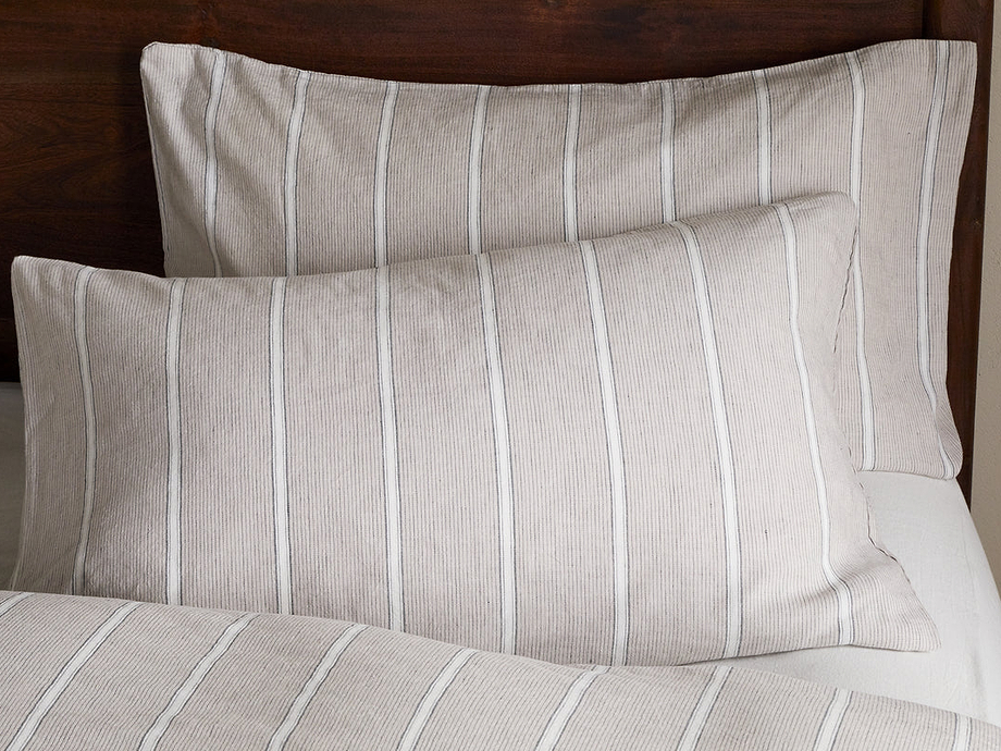 Mora Hemp & Cotton Housewife Pillowcases - Stone Grey