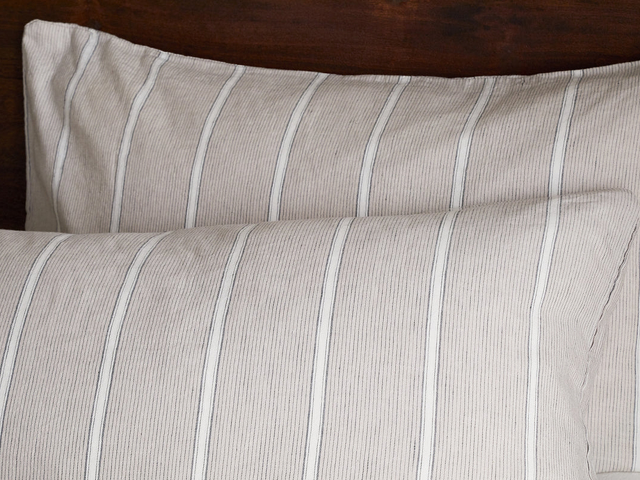 Mora Hemp & Cotton Housewife Pillowcases - Stone Grey