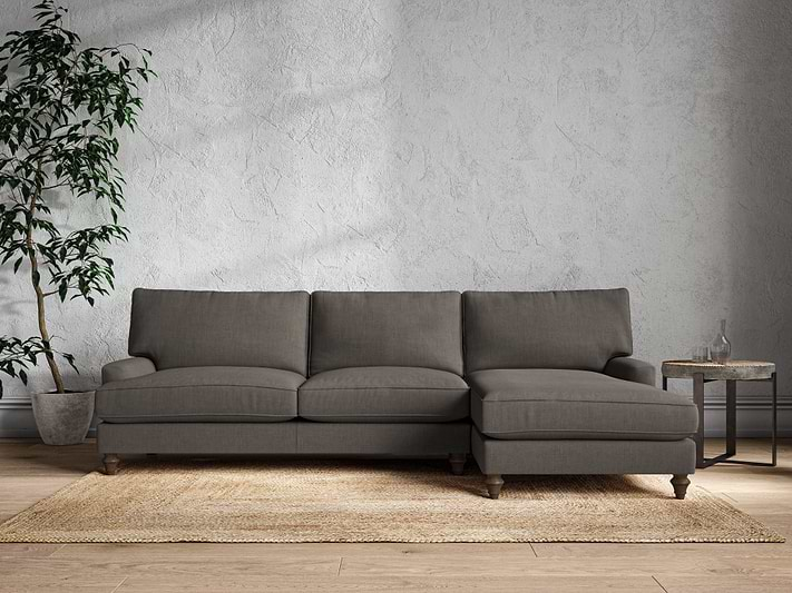 Marri Grand Right Hand Chaise Sofa - Brera Linen Granite