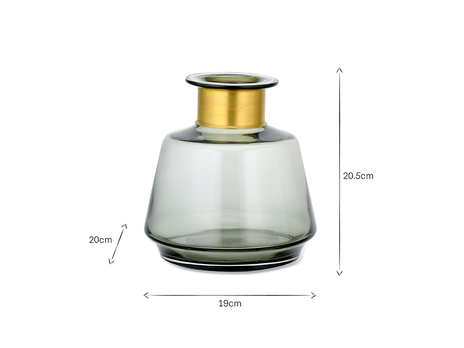 Miza Glass Vase - Smoke