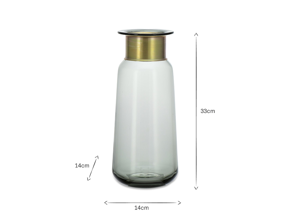 Miza Glass Vase - Smoke
