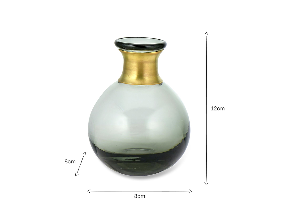 Miza Mini Glass Vase - Smoke