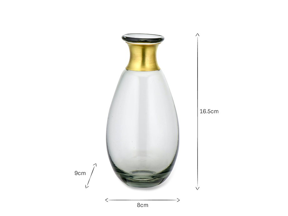 Miza Mini Glass Vase - Smoke