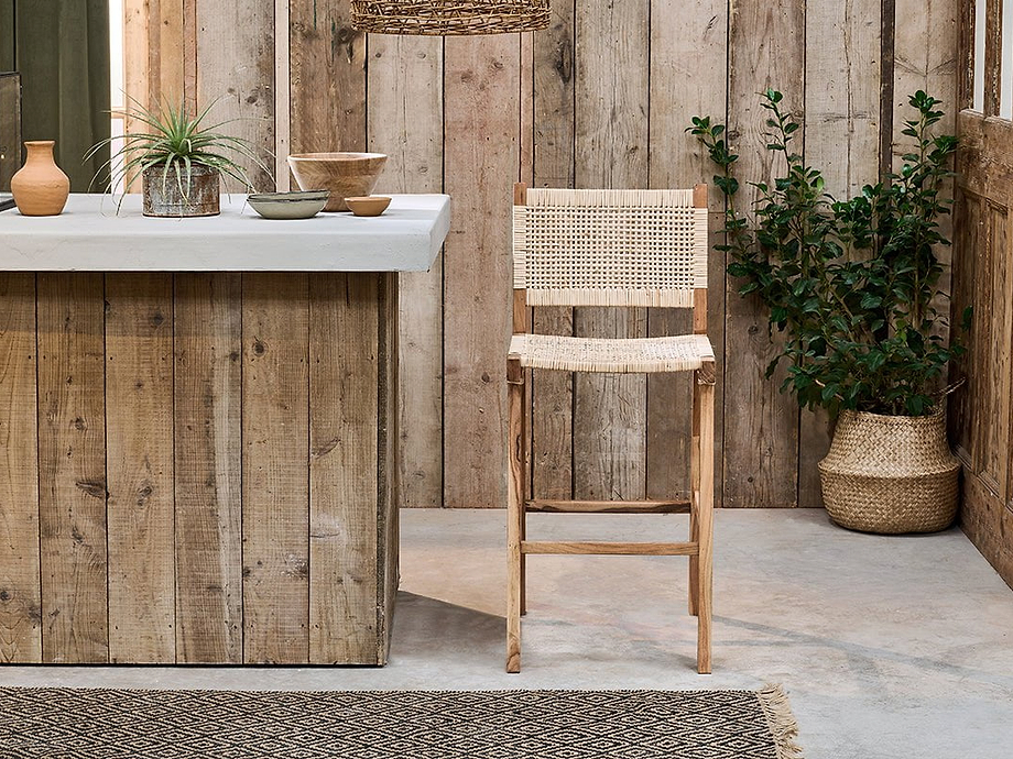 Madrisana Acacia & Rattan Bar Stool