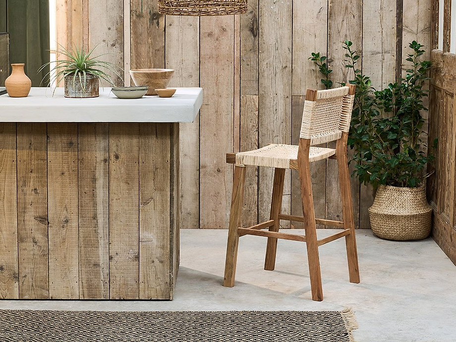 Madrisana Acacia & Rattan Bar Stool