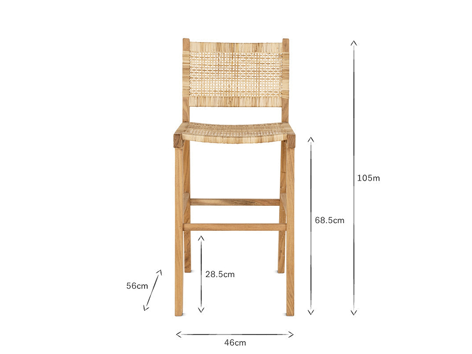 Madrisana Acacia & Rattan Bar Stool