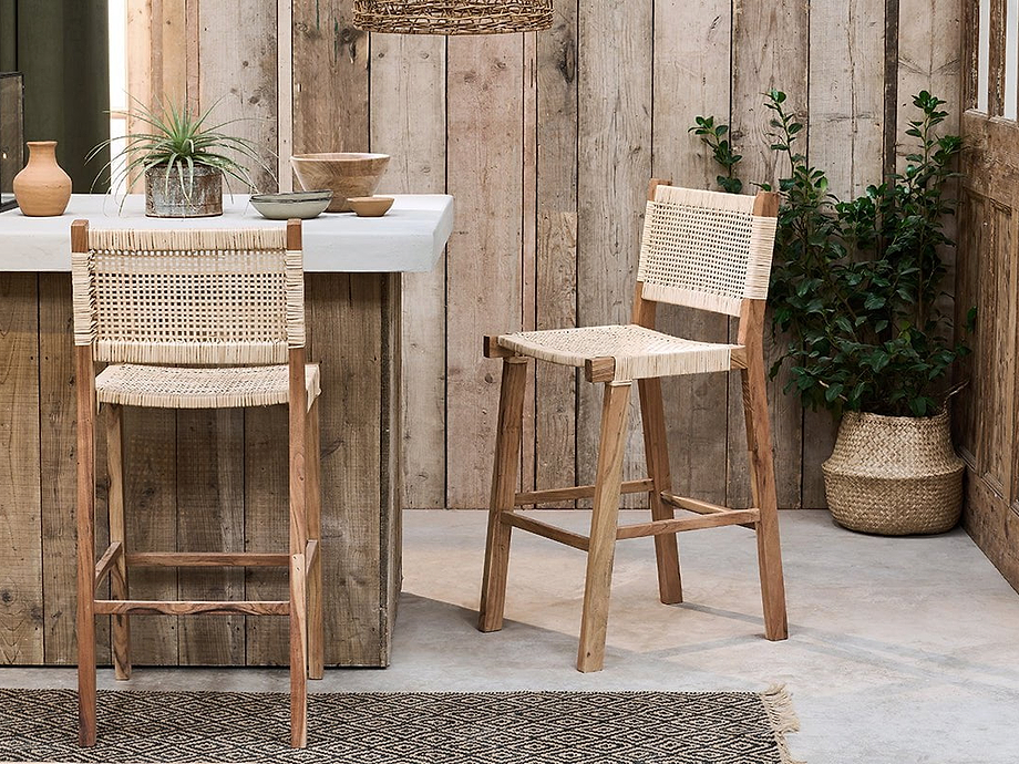 Madrisana Acacia & Rattan Bar Stool