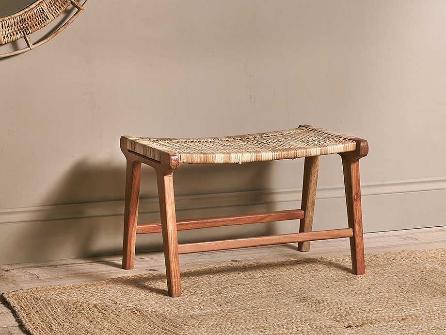 Madrisana Acacia & Rattan Footstool