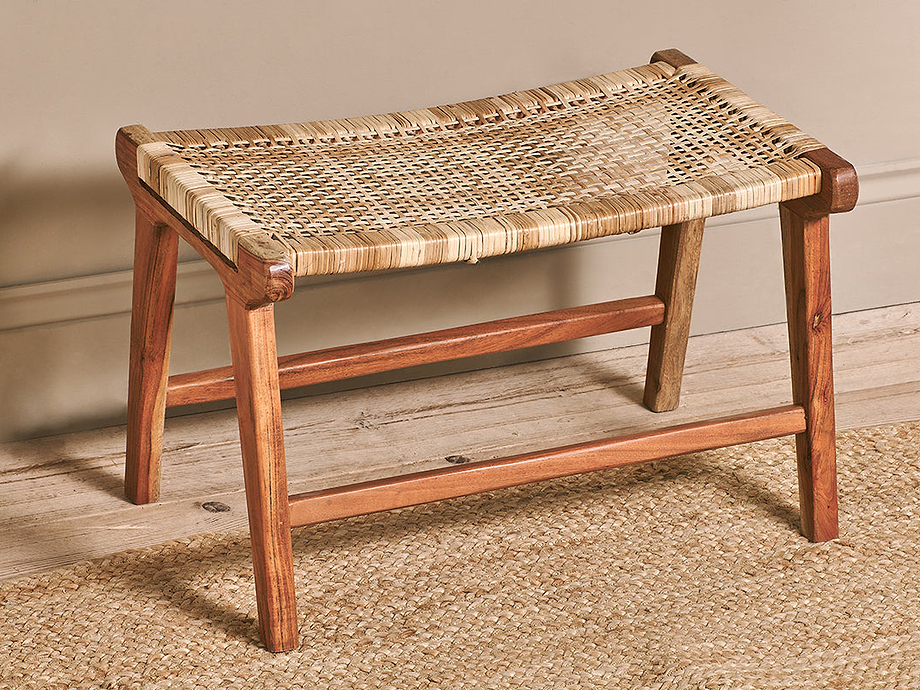 Madrisana Acacia & Rattan Footstool