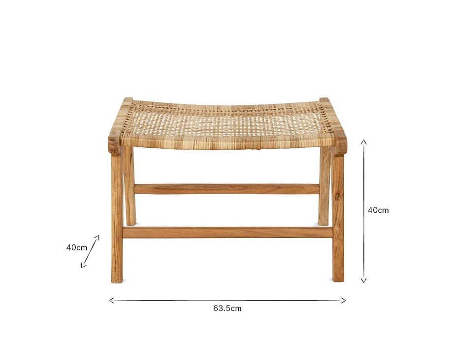 Madrisana Acacia & Rattan Footstool