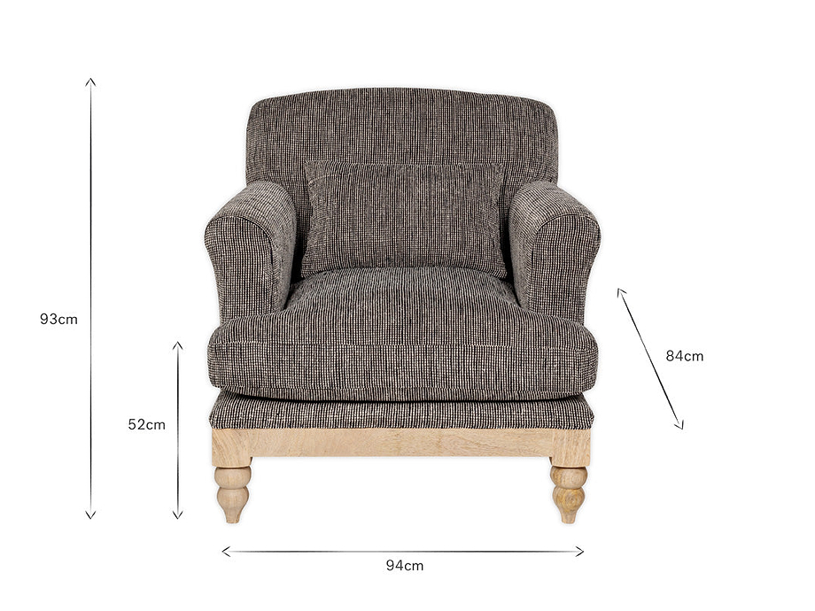 Maganda Cotton Armchair - Charcoal