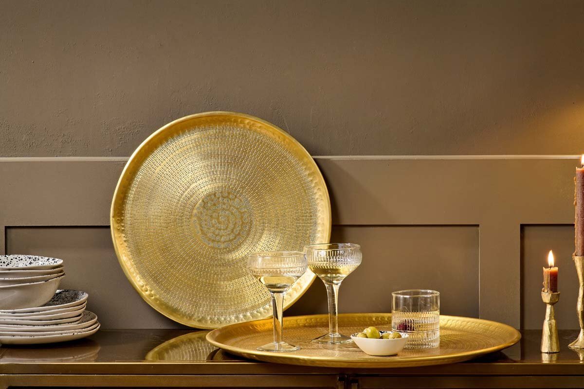 Mahika Tray - Antique Brass