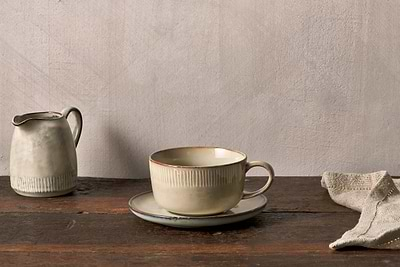 Malia Cup & Saucer - Cream-nkuku