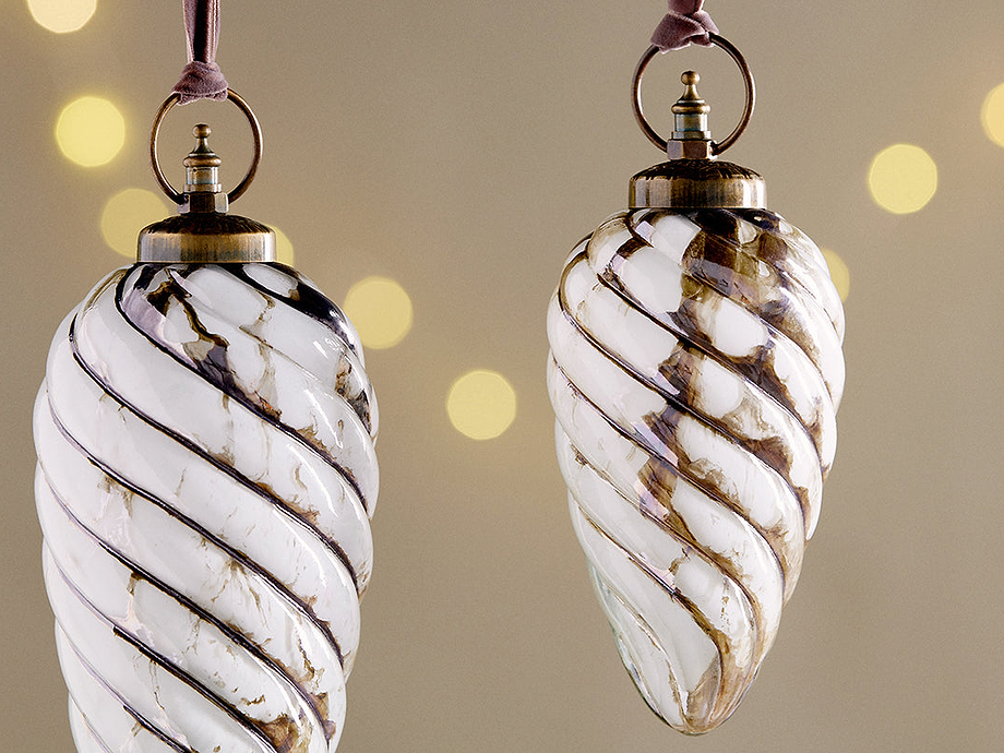 Maran Giant Bauble - Gold & Cream