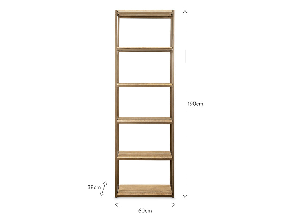 Marjori Mango Wood And Iron Standing Shelves - Narrow