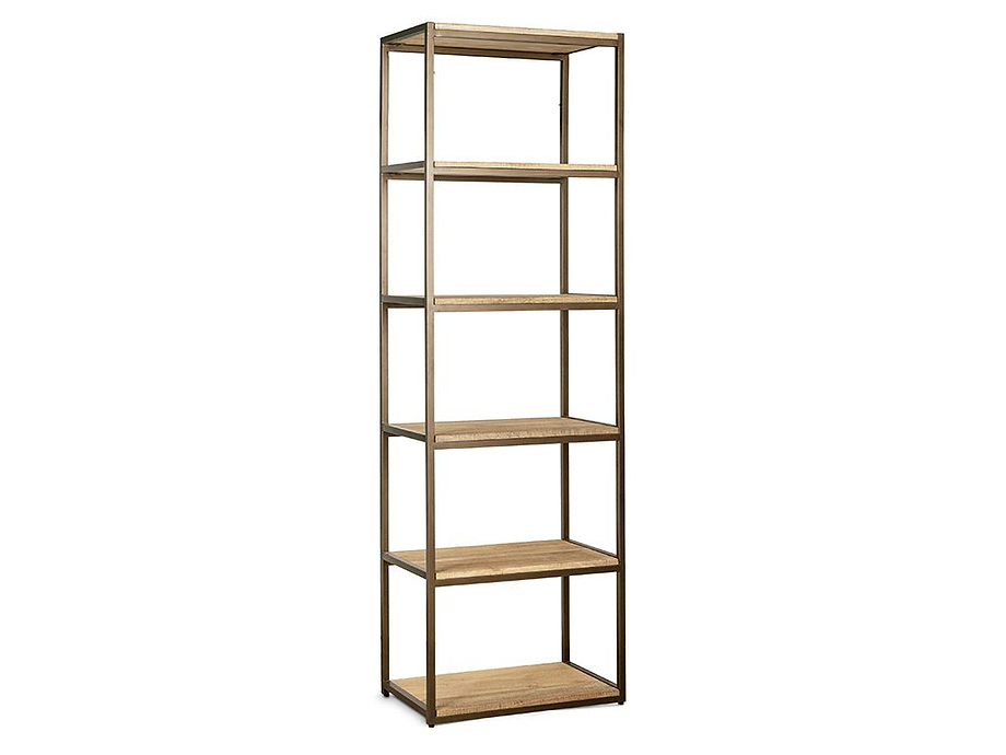 Marjori Mango Wood And Iron Standing Shelves - Narrow