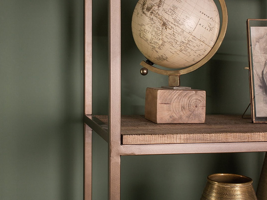 Marjori Mango Wood And Iron Standing Shelves - Wide