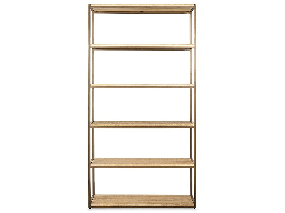 Marjori Mango Wood And Iron Standing Shelves - Wide