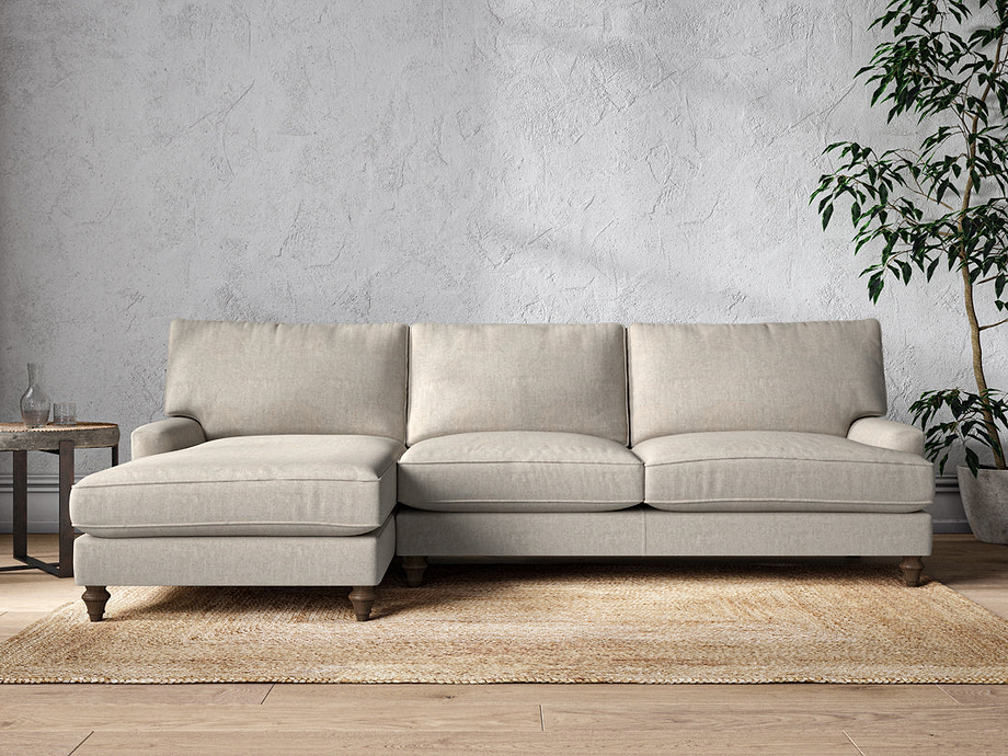 Marri Grand Left Hand Chaise Sofa - Brera Linen Natural