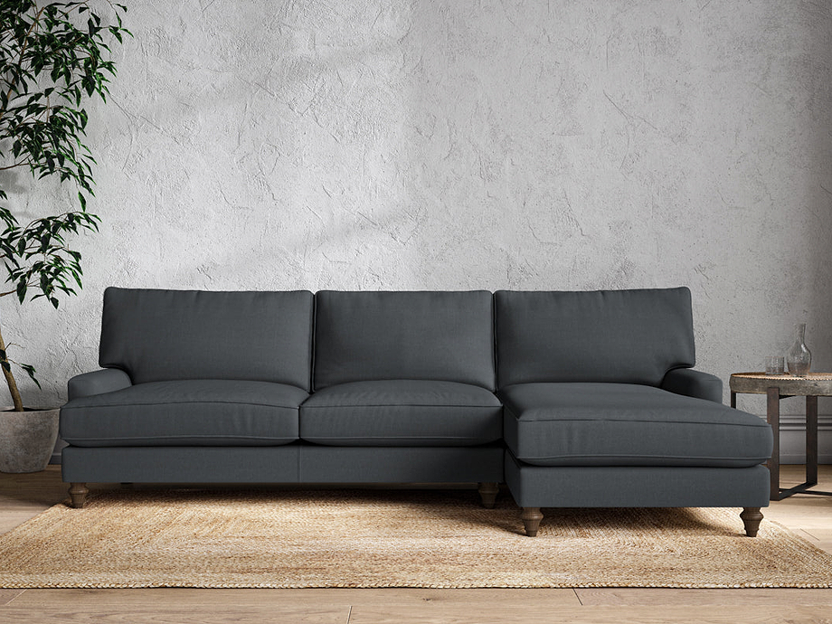 Marri Grand Right Hand Chaise Sofa - Recycled Cotton Thunder