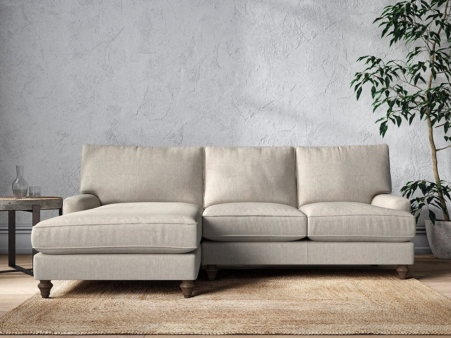 Marri Large Left Hand Chaise Sofa - Brera Linen Natural