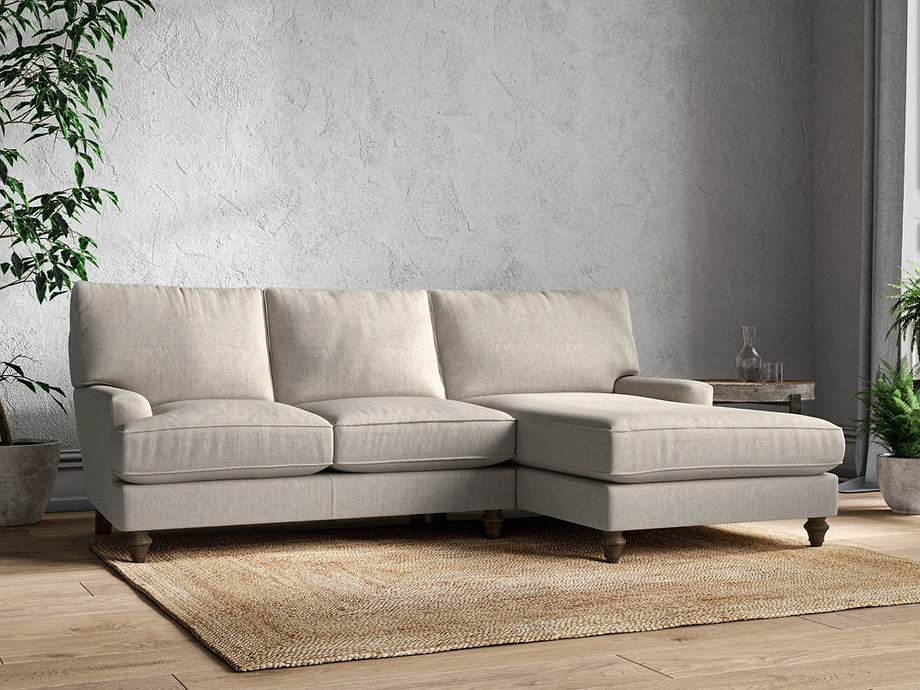 Marri Large Right Hand Chaise Sofa - Brera Linen Natural