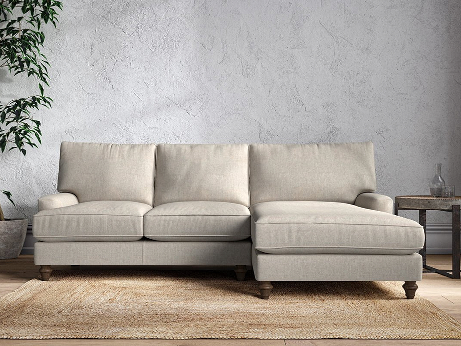 Marri Large Right Hand Chaise Sofa - Brera Linen Natural