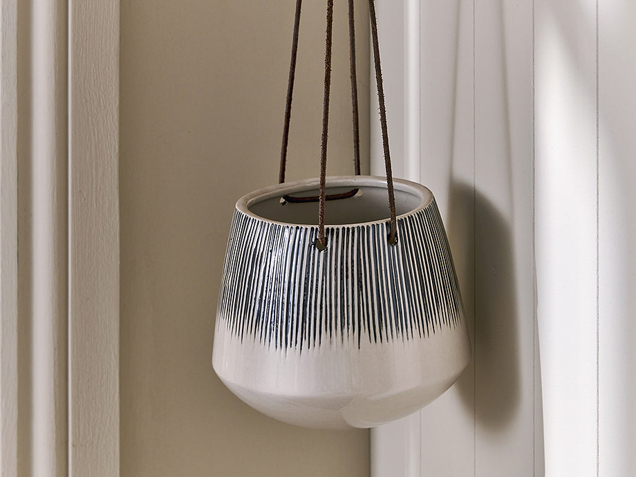 Matamba Ceramic Hanging Planter - Lines