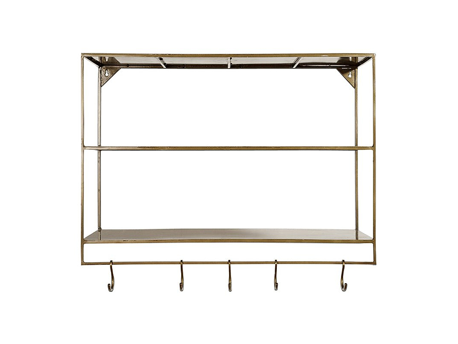 Meghana Iron Shelf With Hooks - Wide